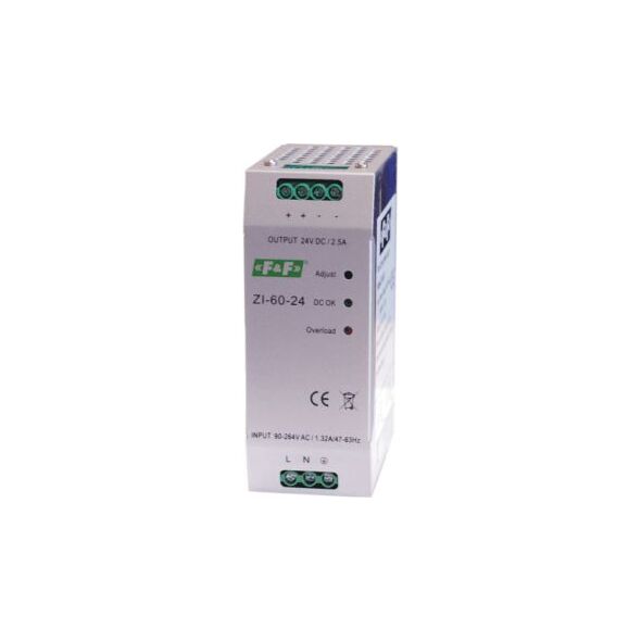 F&F Zasilacz impulsowy 230VAC/24VDC 60W 2,5A (ZI-60-24)