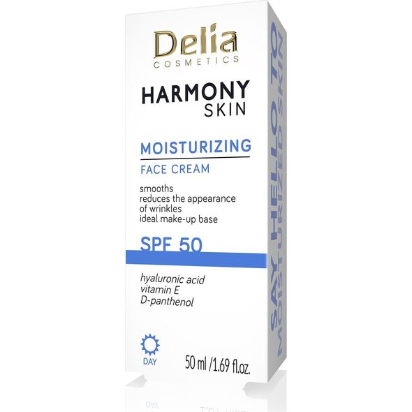 Delia Harmony Skin Krem nawilżający z filtrem SPF 50 50 ml