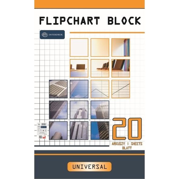 Flipchart Interdruk Blok do flipchartu Interdruk 64x100cm kratka (20)