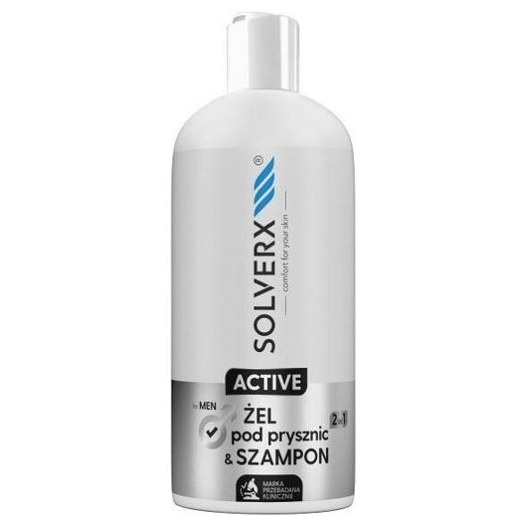 Solverx SOLVERX Active żel pod prysznic i szampon 2w1 dla mężczyzn 400ml