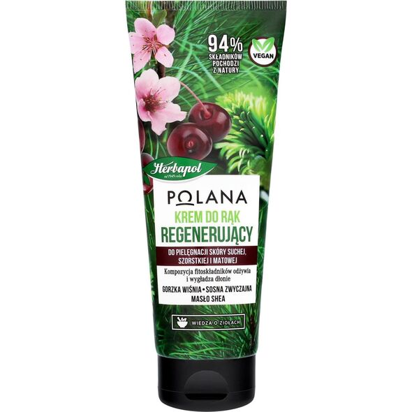 Herbapol HERBAPOL Polana Regenerujący Krem do rąk - Gorzka Wiśnia & Sosna Zwyczajna & Masło Shea 75ml
