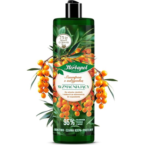 Herbapol HERBAPOL Szampon z odżywką wzmacniający Rokitnik + Czarna Rzepa + Proteiny 400 ml