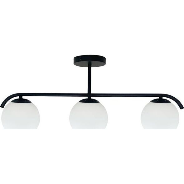 Lampa sufitowa Candellux AMADEO lampa sufitowa czarny 3x40W E14 klosz biały  33-35417