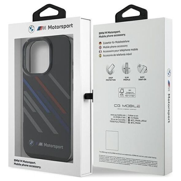 BMW BMW BMHCP16X23HTRAK iPhone 16 Pro Max 6.9" czarny/black hardcase Motosport IML Random Stripes