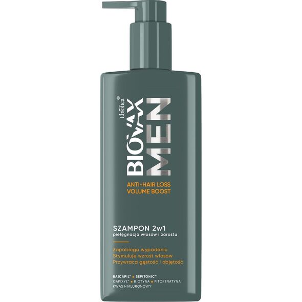 LBIOTICA / BIOVAX L`BIOTICA Biovax Men Szampon 2w1 do pielęgnacji włosów i zarostu - Volume Boost 200 ml