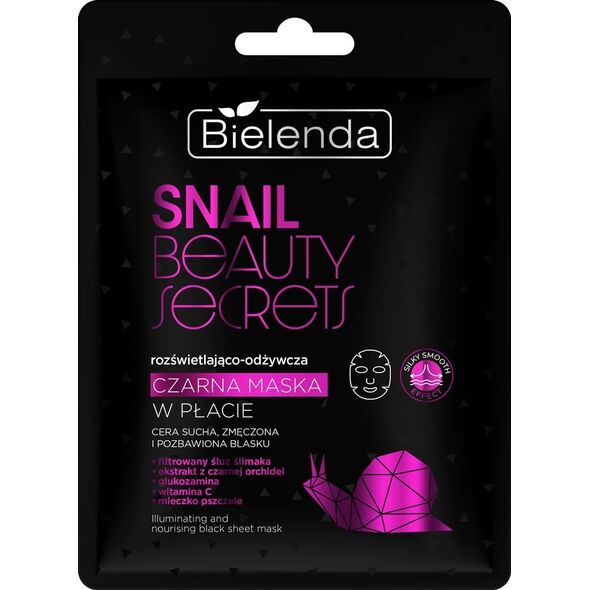 Bielenda BIELENDA Snail BS Maska czarna w płacie rozświetlająco - odżywcza