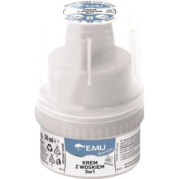 Vaco EMU Sport Line Krem z woskiem do butów 3w1 Biały 50 ml