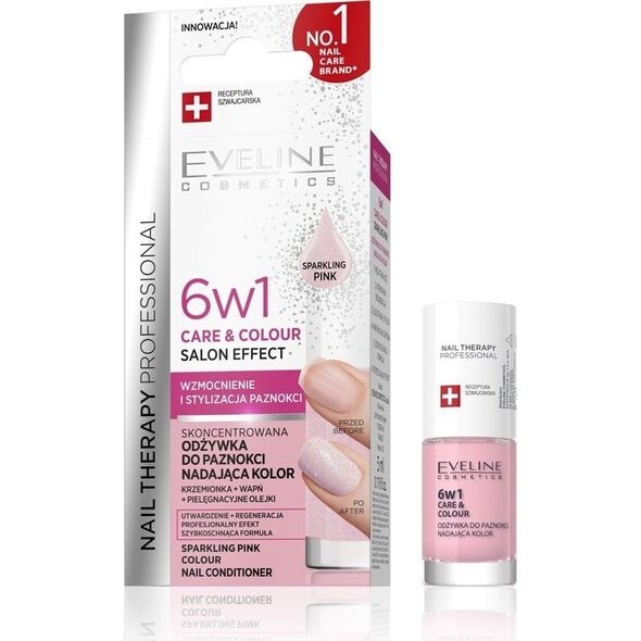 EVELINE KOLOROWKA EVELINE KOL Odżyw d/pazn 6w1 SPARKLING PINK HS 5ml