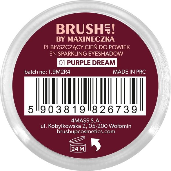 CLARESA Brush Up! by Maxineczka Błyszczący Cień do powiek 01 Purple Dream 3 g