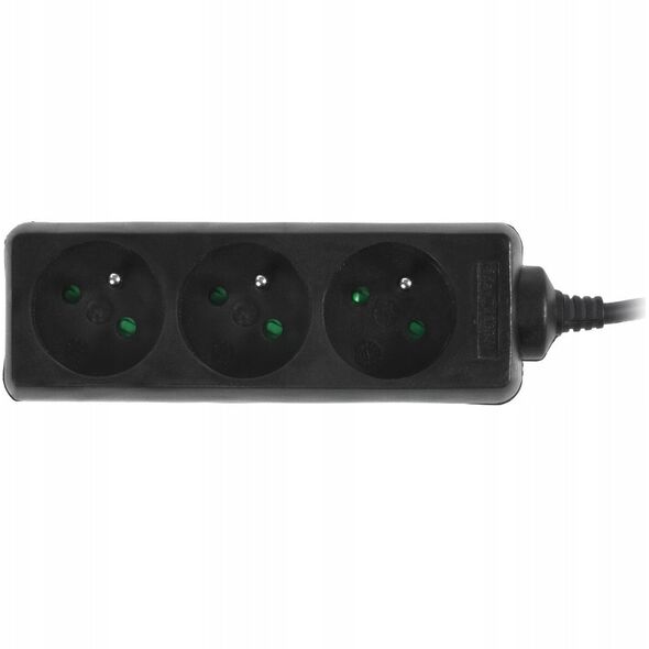 PRZEDŁUŻACZ PS-370/3,0 E CZARNY 3G+0 3M 10A W-98177