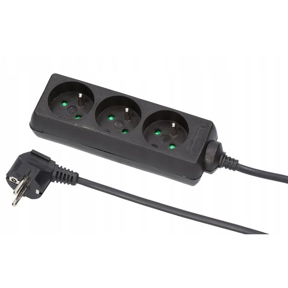 PRZEDŁUŻACZ PS-370/3,0 E CZARNY 3G+0 3M 10A W-98177