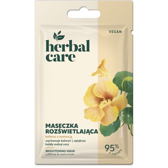 HERBAL CARE Vegan Rozświetlająca Maseczka na twarz - Kofeina z Nasturcją 7 g