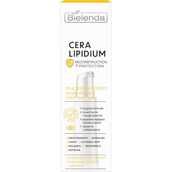 BIELENDA Cera Lipidium Odbudowa + Ochrona Multiceramidowy wygładzający krem pod oczy 15 ml