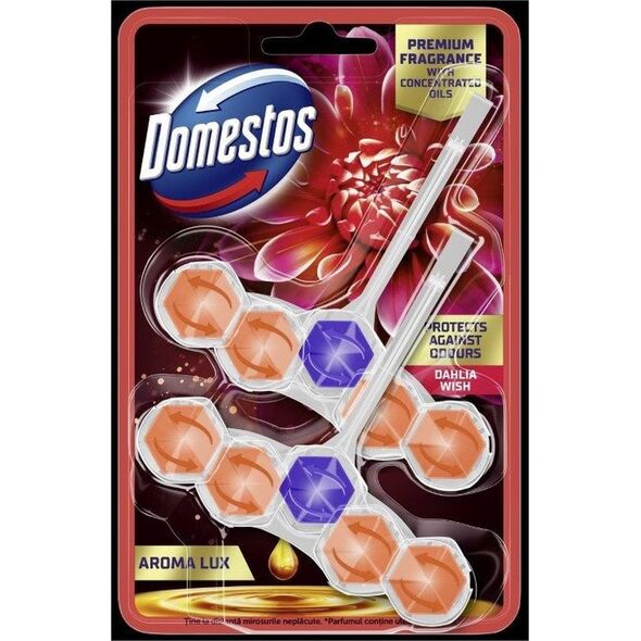 Domestos kostka toaletowa power 5 aroma lux dahlia flower & dragonfruit 2 x 55 g 110g