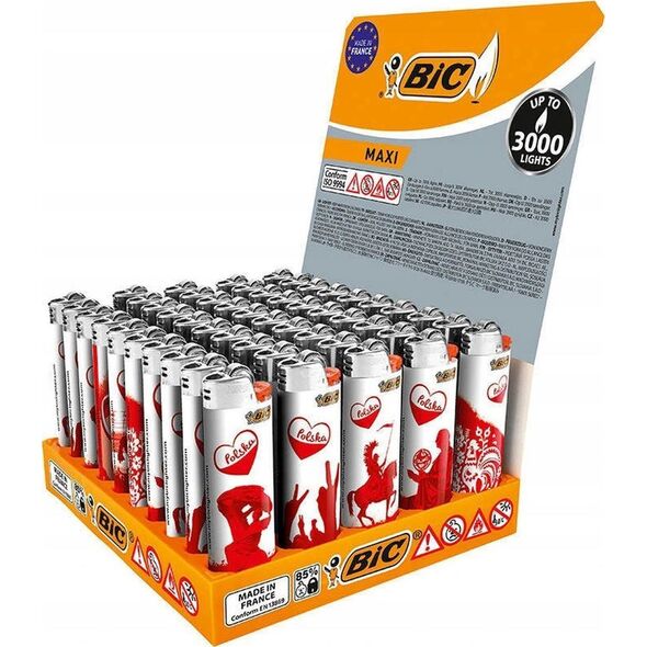 Bic Zapalniczka j26 1op.-50szt Mix wzorów i kolorów