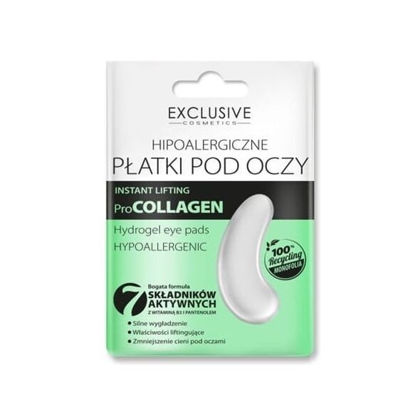 EXCLUSIVE COSMETICS Pro-collagen Płatki hipoalergiczne pod oczy Liftingujące 1 para