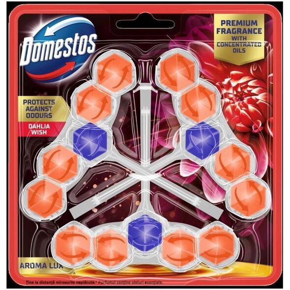 Domestos kostka toaletowa aroma lux dahlia flower & dragonfruit 3 x 55 g 165g