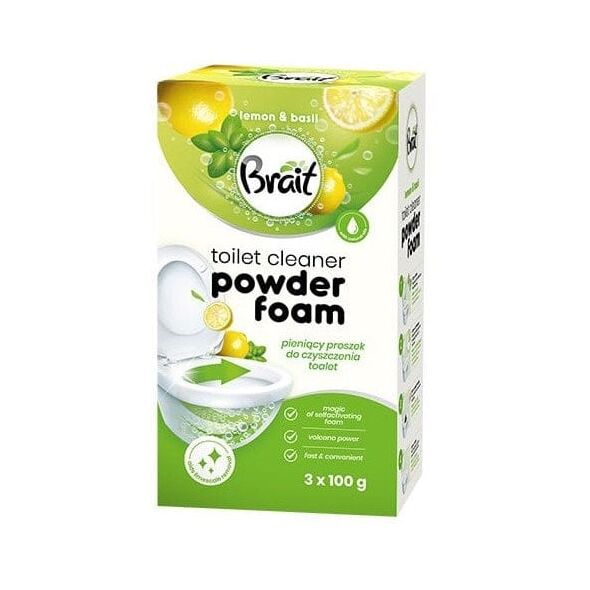 BRAIT Wulkan Pieniący proszek do czyszczenia toalet Lemon & Basil 3 x 100 g
