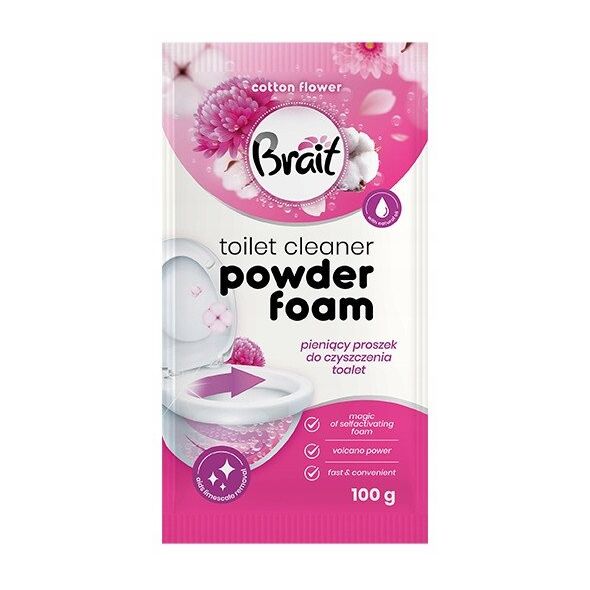 BRAIT Wulkan Pieniący proszek do czyszczenia toalet Cotton Flower 3 x 100 g