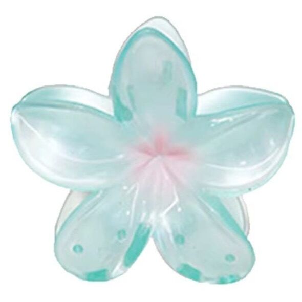 Spinka do włosów klamra XL kwiat OMBRE transparentny niebieski 7,5 x 8cm SP397N