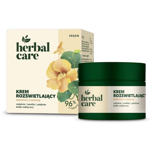 HERBAL CARE Vegan Krem rozświetlający z Witaminą C i Nasturcją dla każdej cery - na dzień i noc 50 ml