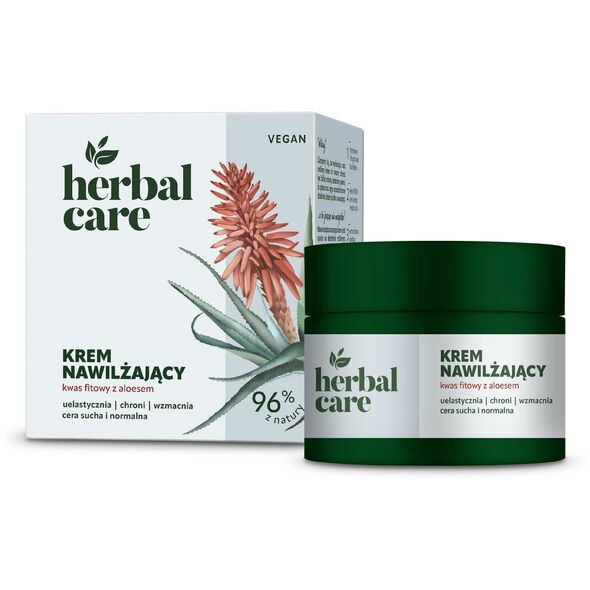 HERBAL CARE Vegan Krem nawilżający z Kwasem Fitowym i Aloesem dla cery suchej i normalnej - na dzień i noc 50 ml