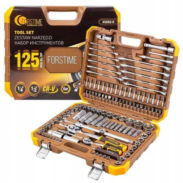 Σετ εργαλείων 1/2" και 1/4" 125 τεμ. (εξάγωνα) (4-32mm)