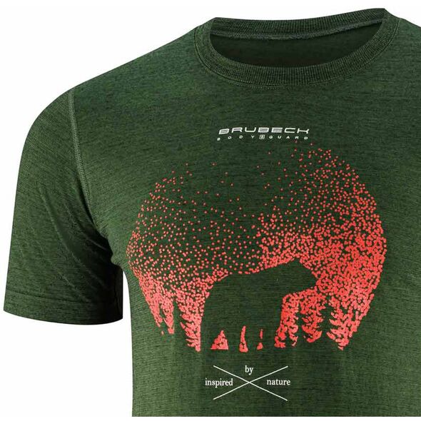 SS1265M Ανδρικό μπλουζάκι με κοντό μανίκι OUTDOOR WOOL PRO σκούρο πράσινο S - NIEDZWIEDŹ 4