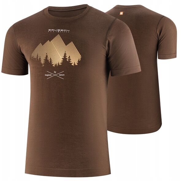 Ανδρικό μπλουζάκι με κοντό μανίκι SS1265M OUTDOOR WOOL PRO καφέ S - GÓRY 11