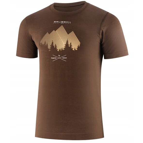 Ανδρικό μπλουζάκι με κοντό μανίκι SS1265M OUTDOOR WOOL PRO καφέ S - GÓRY 11