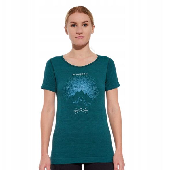 Γυναικεία μπλούζα με κοντό μανίκι OUTDOOR WOOL PRO πράσινο L - GÓRY 10