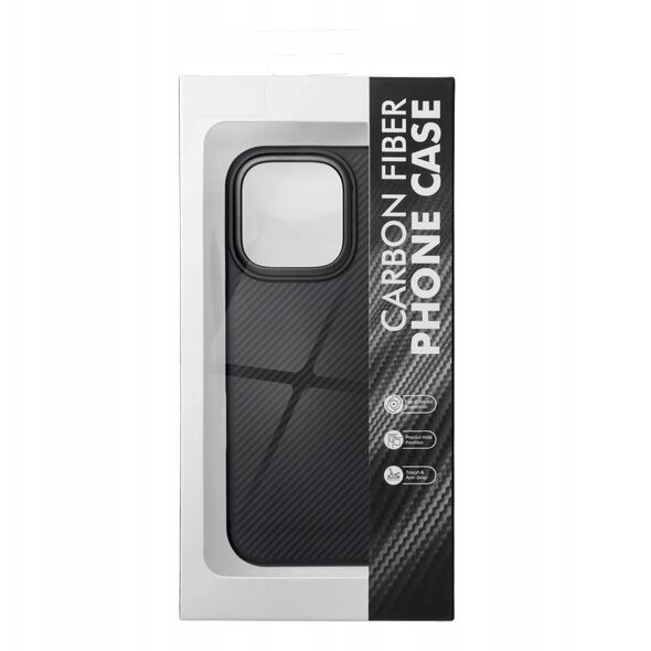 Κάλυμμα Carbon Elite Mag συμβατό με MagSafe ταιριάζει στο IPHONE 16 μαύρο