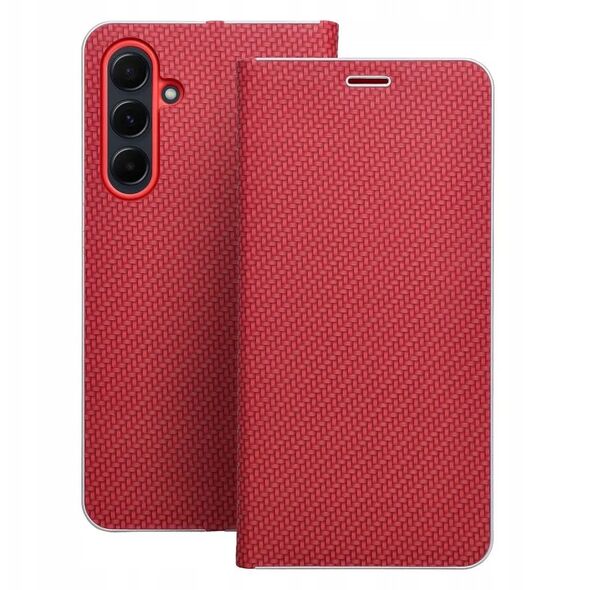 Θήκη LUNA Book Carbon για XIAOMI Redmi Note 14 5G κόκκινο