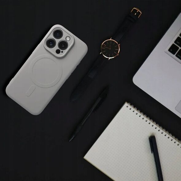 Θήκη SILICONE MAG COVER συμβατή με MagSafe για SAMSUNG A55 τιτάνιο γκρι