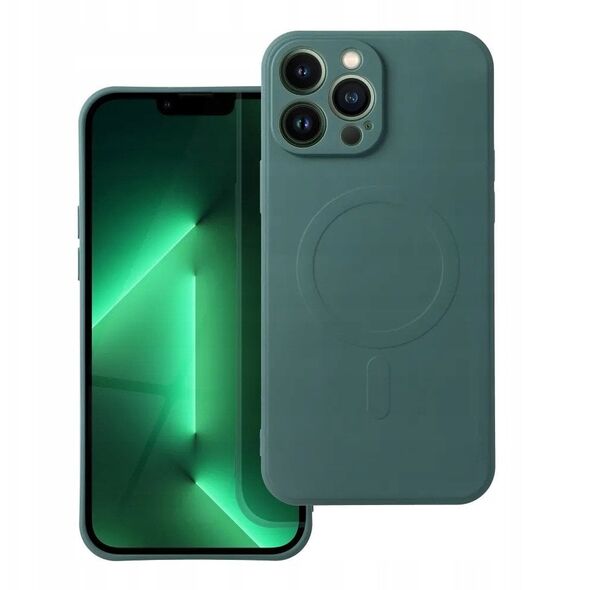 Θήκη SILICONE MAG COVER συμβατή με MagSafe για SAMSUNG A55 πράσινο