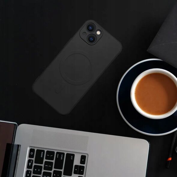 Θήκη SILICONE MAG COVER συμβατή με MagSafe για SAMSUNG A55 μαύρο