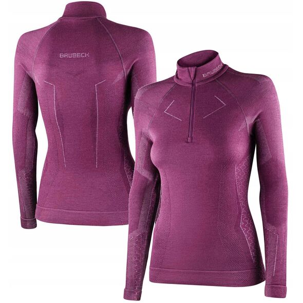 Γυναικεία μπλούζα LS1609W με κοντό φερμουάρ EXTREME MERINO φούξια S
