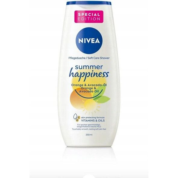 Αφρόλουτρο NIVEA Care Żel pod prysznic Summer Happiness Πορτοκάλι & Αβοκάντο - περιορισμένη έκδοση 250 ml