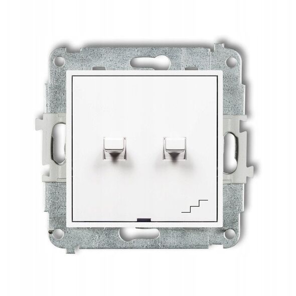 Μονός διακόπτης με σκάλα Karlik Mini MWPUS-10.1 σε αμερικανικό στυλ κοινή τροφοδοσία λευκός