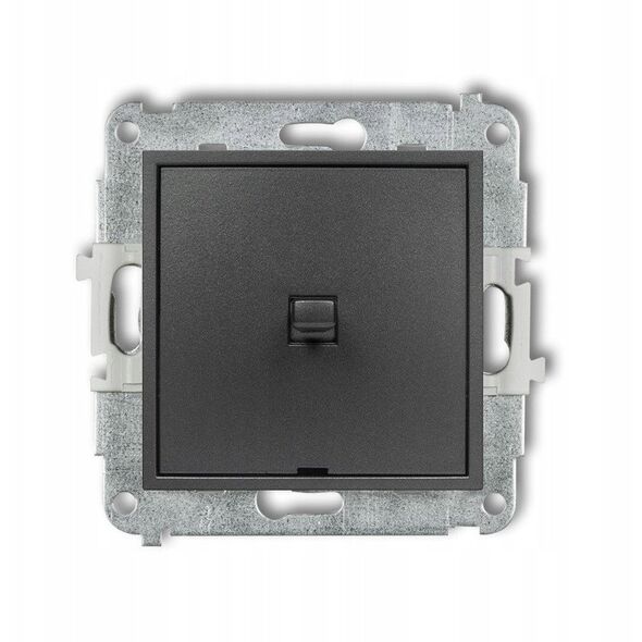 Διακόπτης σκάλας Karlik Mini 11MWPUS-3.1 σε αμερικανικό στυλ με ένα πλήκτρο χωρίς εικονόγραμμα γραφίτης