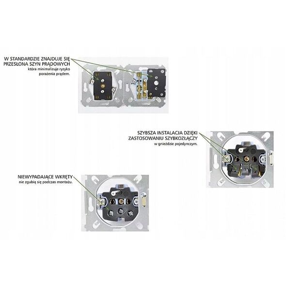 Διακόπτης σκάλας Kontakt-Simon Simon 54 DW6AL.01/X/41 με LED φωτισμό χωρίς εικονόγραμμα, μονάδα 16AX 250V~ βιδωτοί ακροδέκτες κρεμ