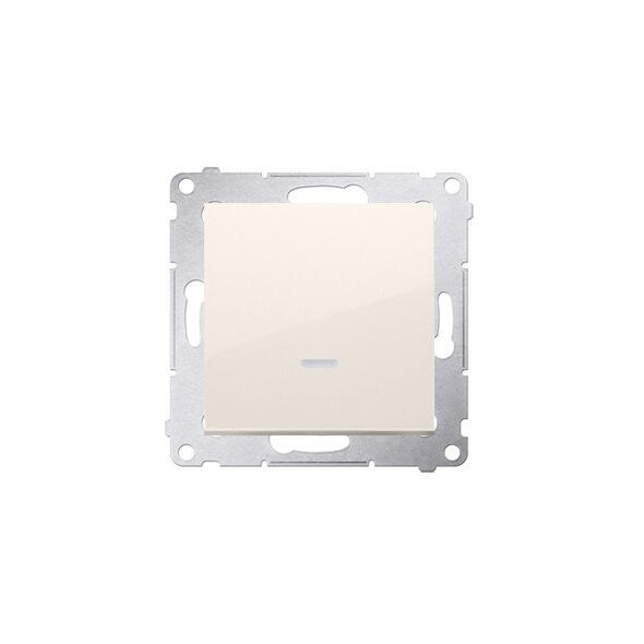 Διακόπτης σκάλας Kontakt-Simon Simon 54 DW6AL.01/X/41 με LED φωτισμό χωρίς εικονόγραμμα, μονάδα 16AX 250V~ βιδωτοί ακροδέκτες κρεμ