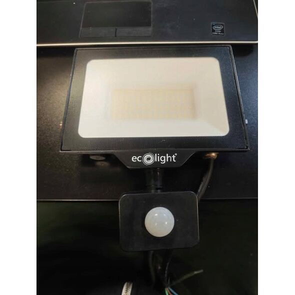 Προβολέας LED ECOLIGHT2 Eco Light EC79887 slim 50W 4500lm 4000K IP65 αισθητήρας κίνησης μαύρος