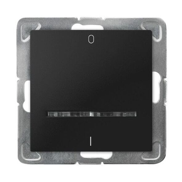Διακόπτης Ospel Impresja ŁP-11YS/m/33 διπολικός με μπλε φωτισμό μαύρο μεταλλικό