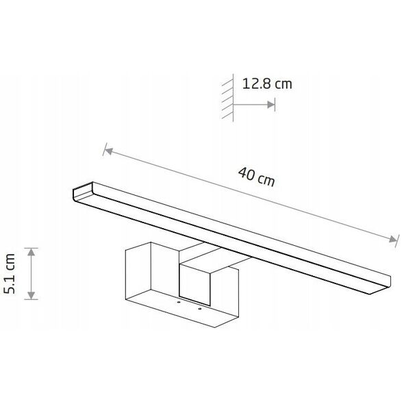 Nowodvorski Cezanne 10676 απλίκα τοίχου IP44 1x8W LED 4000K μαύρο