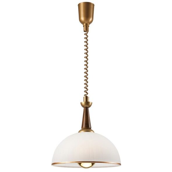 Φωτιστικό κρεμαστό Lamkur Chiara 50072 1x60W E27 χρυσό/ξύλινο