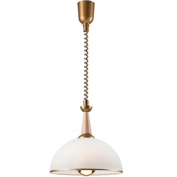 Φωτιστικό κρεμαστό Lamkur Chiara 50058 1x60W E27 χρυσό/ξύλινο