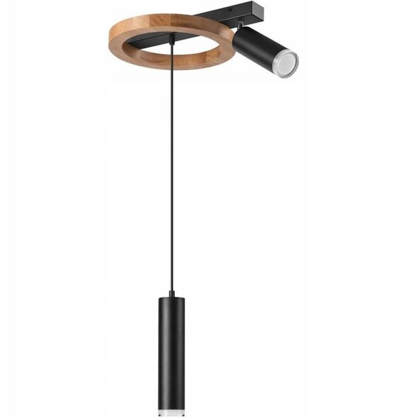Lamkur Otis 49090 πλαφονιέρα λάμπα οροφής 1x15W E27 1x5W G9 δρυς/μαύρο