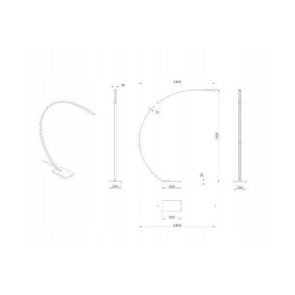 Lucide Curve 44700/11/30 φωτιστικό δαπέδου 1x15W LED 2550-2850K 540 lm μαύρο