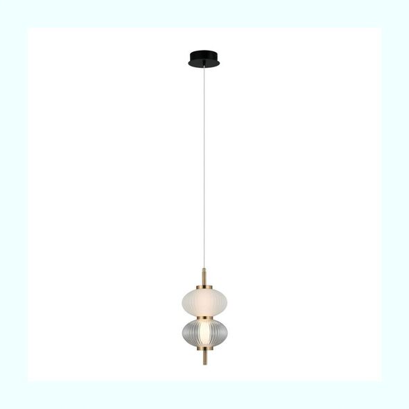 Italux Testa PND-84938-2V-BK κρεμαστό φωτιστικό 1x8W LED 3000K 500 lm λευκό/διαφανές